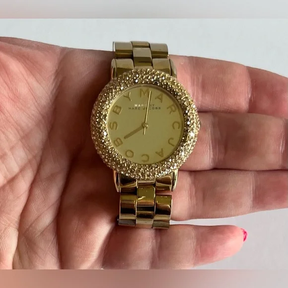 Marc by Marc Jacobs Gold Tone Crystal Watch display picture 2